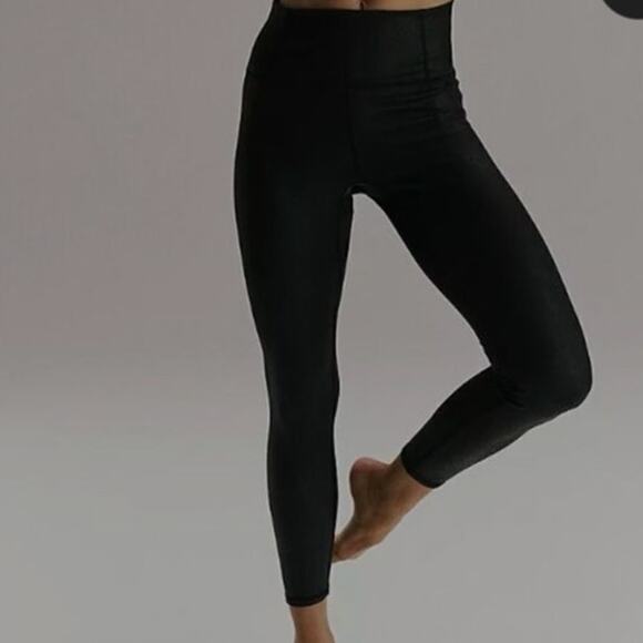 Free People Movement Pants - Free People Movement Women's Almost  Famous Black Shiny leggings size Small